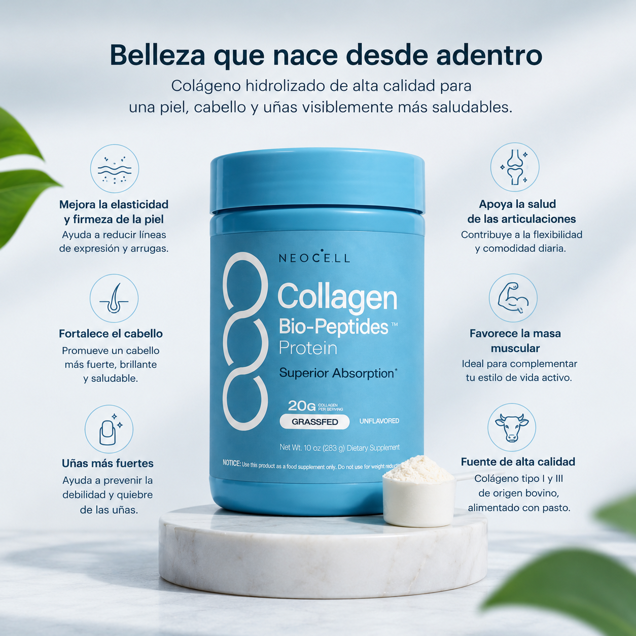 NeoCell Collagen Bio-Peptides Colágeno premium de máxima absorción