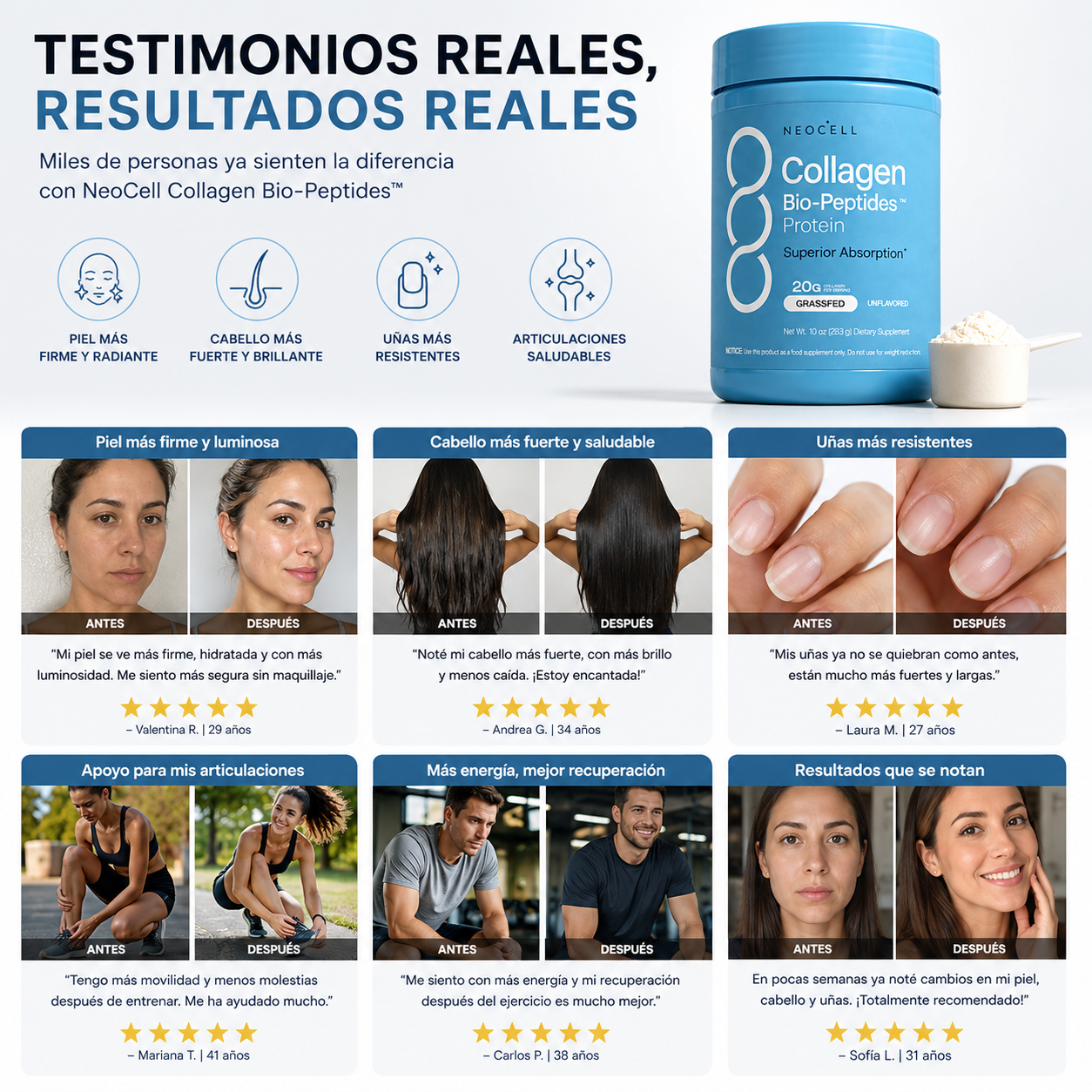 NeoCell Collagen Bio-Peptides Colágeno premium de máxima absorción